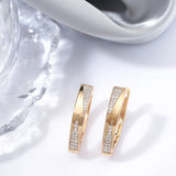 14 Karat Gold Filled Trendy AAA Cubic Zircon Diamonds Luxury Hoop Vintage Earrings