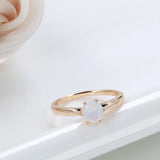 14K Gold Filled New Minimalist Matte White 6 Prongs AAA Zircon Crystal Glossy Ring