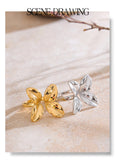 18K Gold Plated Popular Smooth Stainless Steel Flower Adjustable Charm Fashion Ring