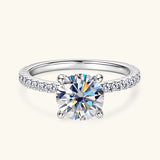 2 Carat VVS1 D Colour Moissanite Diamond Solitaire Engagement Wedding Silver Ring