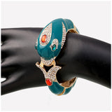 New Unique Design 6 Colours Gold Plated with Full AAA Rhinestones Dolphin Animal Enamel Statement Bracelet Bangle - The Jewellery Supermarket