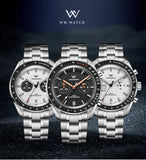Chronograph Quartz Watch 100M Water Resistant Business Casual Stainless Steel Watches