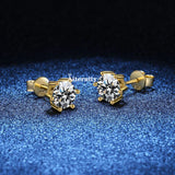 VVS1 Sterling Silver White Pink Yellow Red Orange Moissanite Diamonds Stud Earrings