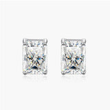 Glorious Classic 14K White Gold Plated Real Moissanite Diamonds Earrings For Women - Sterling Silver Fine Jewellery - The Jewellery Supermarket