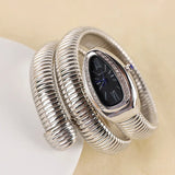 Awesome High-quality Luxury Snake Watch with Stainless Steel Bracelet Fashion Gold Ladies Waterproof Watches
