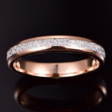 New Arrival Rose Gold Color Imitation Meteorite Tungsten Carbide Ring Men's Women's Fashion Wedding Rings - The Jewellery Supermarket