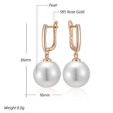 14 Karat Gold Filled Simple 10mm 12mm 16mm Luxury Pearl Luxury Drop Earrings for Women