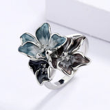 Simple Flower Light Color Epoxy Handmade Enamel Fashion Women's Ring