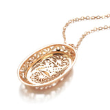 14K Gold Filled Vitality Plant Retro Texture Big Charm Pendant Necklaces for Women