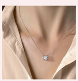 Luxury 1CT D Colour Shiny Moissanite Diamond Pendant Necklace for Women - 925 Sterling Silver Fine Jewellery - The Jewellery Supermarket
