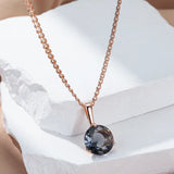 14K Gold Filled Big Grey AAA Zircon Crystal  Fashion Pendant And Necklace For Women