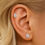 Pear, Princess, Marquise, Cushion Asscher Cut Silver Moissanite Diamonds Stud Earrings