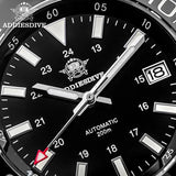 Waterproof Luxury Brand Watch AD2504 Stainless Steel Black Dial Sappire Luminous NEW Ceramic Bezel Dive Watches