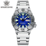 Monster 200M Waterproof NH36 Day Function Sapphire Glass Automatic Movement Steel Bezel SD1984 Steel Bracelet Watch