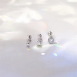 Sterling Silver Six Claws Sparkling Moissanite Diamonds Flat Back Stud Earrings