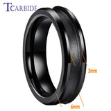 Groove Beveled Polished Finish 4/6/8mm Tungsten Carbide Engagement Rings