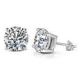 Top Quality 2 Carat 8.0mm D Colour Moissanite Diamonds Sterling Silver Stud Earrings