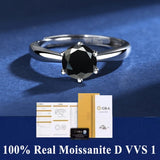 New 100% Real Moissanite Ring D Colour VVS1 Pass Diamond Test Adjustable S925 Silver GRA Certificate Wedding Rings