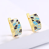 Blue Epoxy Handmade Enamel Small Fish Shape Party Classic Earrings for Women