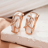 14 Karat Rolled Gold Unique Jewellery Quality White Ceramics Drop Earrings For Women