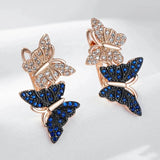 14 Karat Gold Filled AAA Zircon Crystals Unique Butterfly Dangle Luxury Earrings