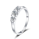 Full D Colour VVS1 Moissanite 925 Sterling Silver with 18 K Gold Plated Wedding Ring