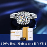 Fabulous 100% Real Moissanite Ring D VVS1 Adjustable Size S925 Sliver GRA Certificate Wedding Rings for Women