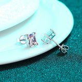 Luxury 0.5-3 Carats Cushion Marquise Oval Moissanite Diamonds Silver Stud Earrings