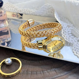 Luxury Fashionable Hollow Snake Wrapping Open Bracelet Elegant Quartz Watch