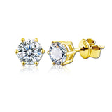 Fabulous Moissanite Diamonds 925 Silver 18K Plated Stud Earrings for Men Women