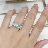 3.6ct 5 Stones D Color VVS1 Moissanite Diamond Sterling Silver Eternity Rings for Women Wedding Engagement Jewellery