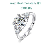 Amazing 3/4CT Pass Test D Colour Moissanite Diamonds Engagement Rings, Sparkling Wedding Engagement Silver Jewellery