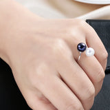 New Arrival Multicolour Natural Freshwater Pearl 925 Sterling Silver Fashion Rings