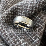 Bevel Edges Satin Finish 8mm Black Tungsten Wedding Rings For Men Women