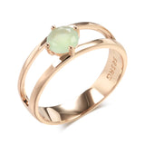14K Filled Gold Emerald Green AAA Zircon Diamond Cutout Ring Fine Jewellery