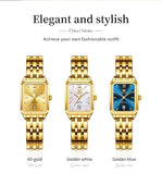 Luxury Brand Gold Plated Stainless Steel Waterproof Automatic Date Women's Watches - Elegant Bracelet Set Ideal Gift