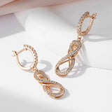 14 Karat Rolled Gold Shiny AAA Zircon Diamonds Luxury Loop Design Earrings For Women