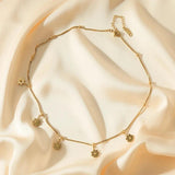New Arrival 316L Stainless Steel Gold Colour Flower Pendant Necklace Earrings For Women - Fashion Jewellery Set - The Jewellery Supermarket