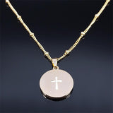 New Simple Cross Pendant Necklace- Stainless Steel Crystal Jesus Christ Necklaces, Religious Jewellery - The Jewellery Supermarket