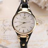 New Arrival Fashion Casual Watches - Quality Round Dial Rivet Leather Strap Ladies Analog Quartz Wristwatches - The Jewellery Supermarket