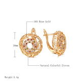 14K Gold Filed Moroccan Desert Style Colorful AAA Zircon Diamonds Earrings for Women