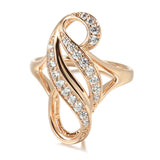 Luxury Fashion New Arrival 14K Rolled Rose Gold AAA Zircon Diamonds Big Ring - Fine Ethnic Wedding Jewellery