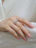 Elegant Jewellery Three Stone Moissanite Diamonds 18KGP Silver Engagement Wedding Ladies Rings with GRA Certificate