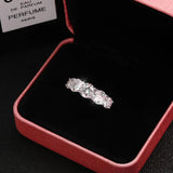 Fabulous 5 Stones 3.6cttw GRA Certified Moissanite Diamonds Eternity Rings Silver Wedding Engagement Fine Jewellery