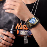 New Personalized Fashion Triangle Hollow Men's Mechanical Watch - Leisure Retro Fully Automatic Mechanical Watch