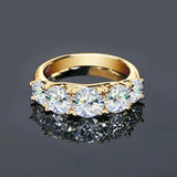18KGP VVS1 D Colour 3.6CT 5 Moissanite Diamonds S925 Sterling Silver Eternity Ring