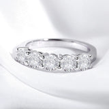 1.5CTTW 18KWGP VVS1 D Colour 4mm Moissanite Diamonds Half Eternity Silver Ring