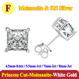 Luxury 0.5-3 Carats Cushion Marquise Oval Moissanite Diamonds Silver Stud Earrings