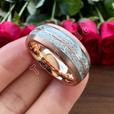 Arrow And White Meteorite Inlay 8MM Multicolor Tungsten Wedding Men Women Rings