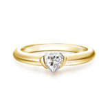 Heart Cut 0.5CT VVS1 D Colour Moissanite Diamond Solitaire Sterling Silver Ring